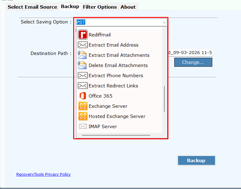 option to extract Yahoo Attachment