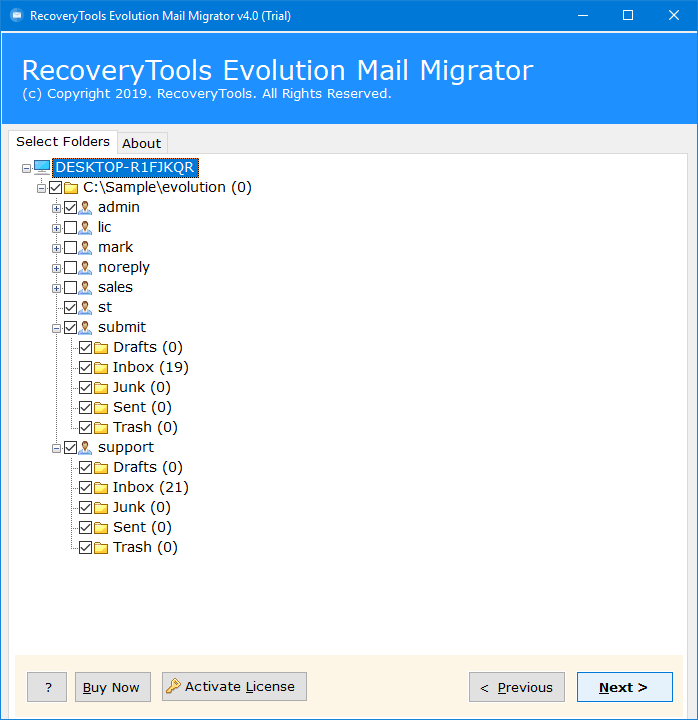 evolution mail to gmail