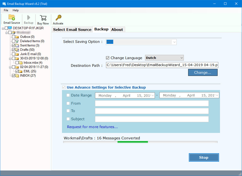 Set filter option for selection conversion