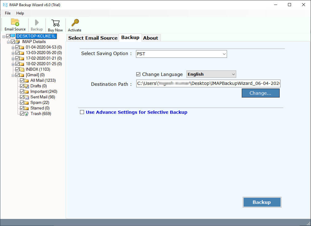 choose required email folders