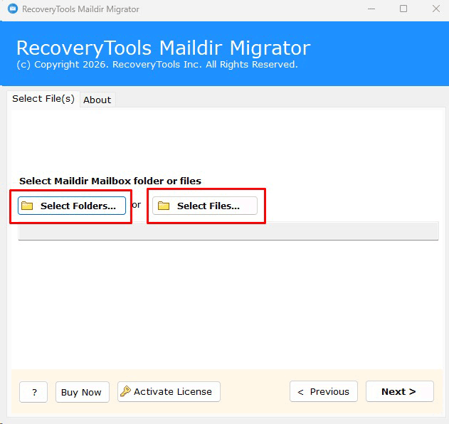 Select maildir file or folders