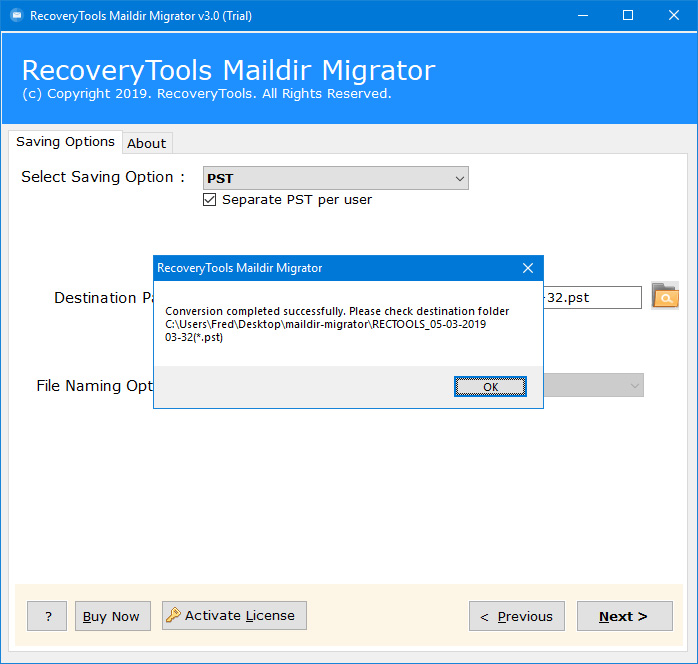 postfix mail to pst file