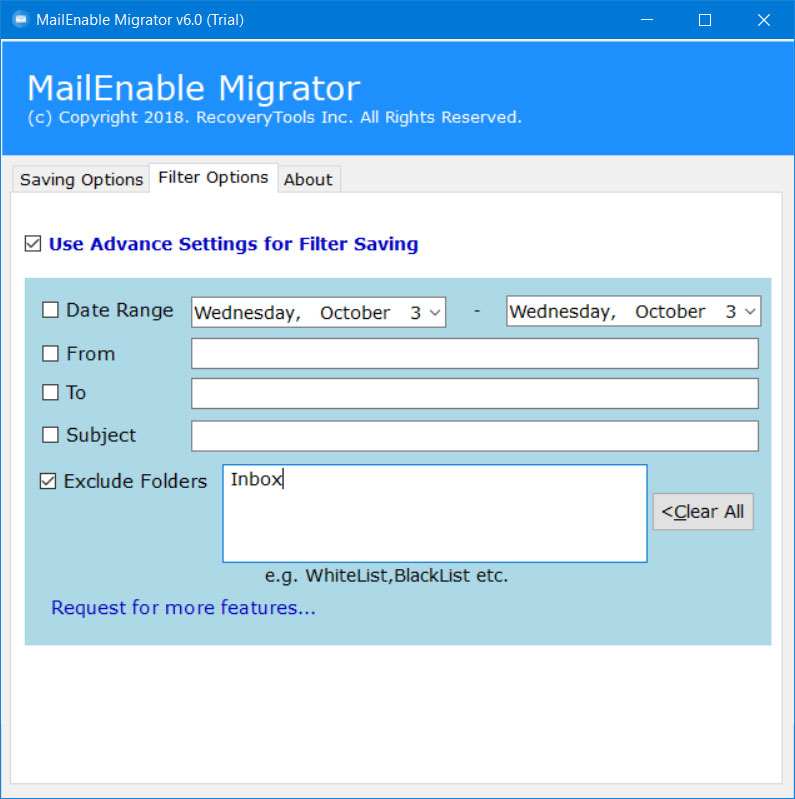 advance data filters