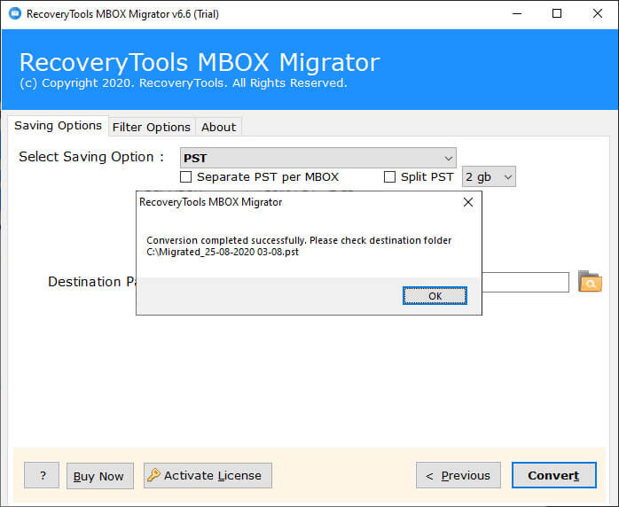 mbox files to outlook imported