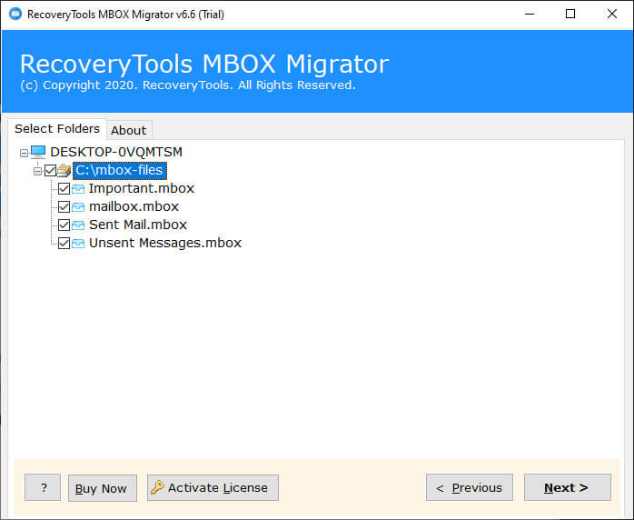 choose the required MBOX