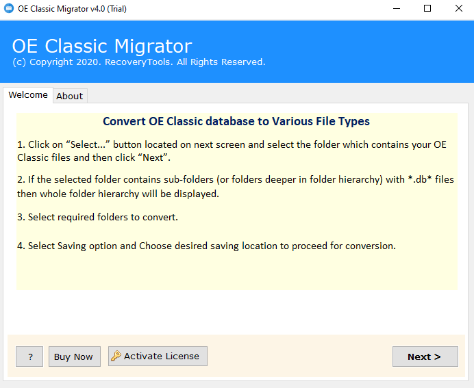 OE Classic migration tool