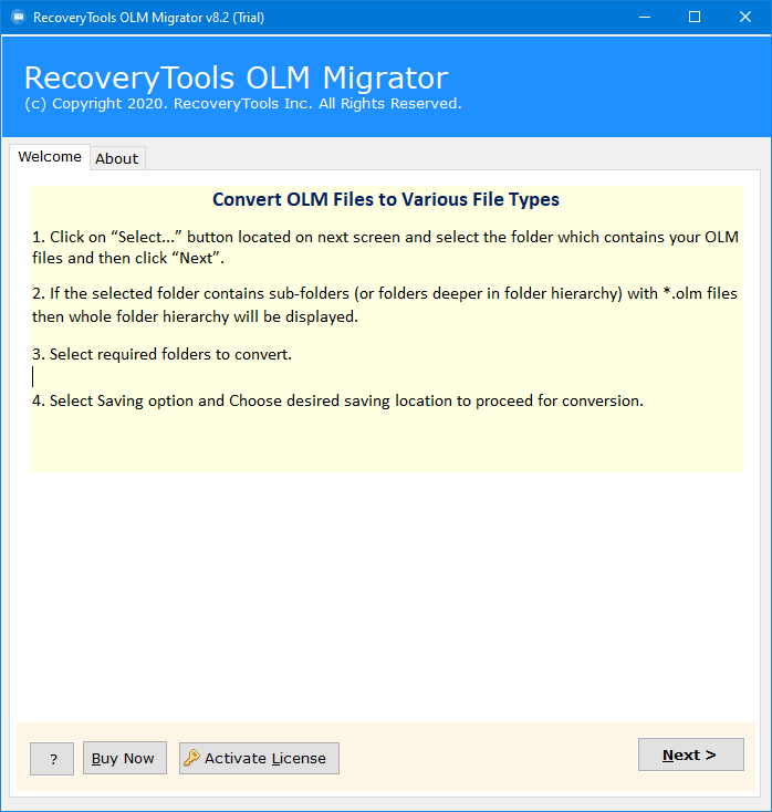 run Mac OLM to PST Converter Tool