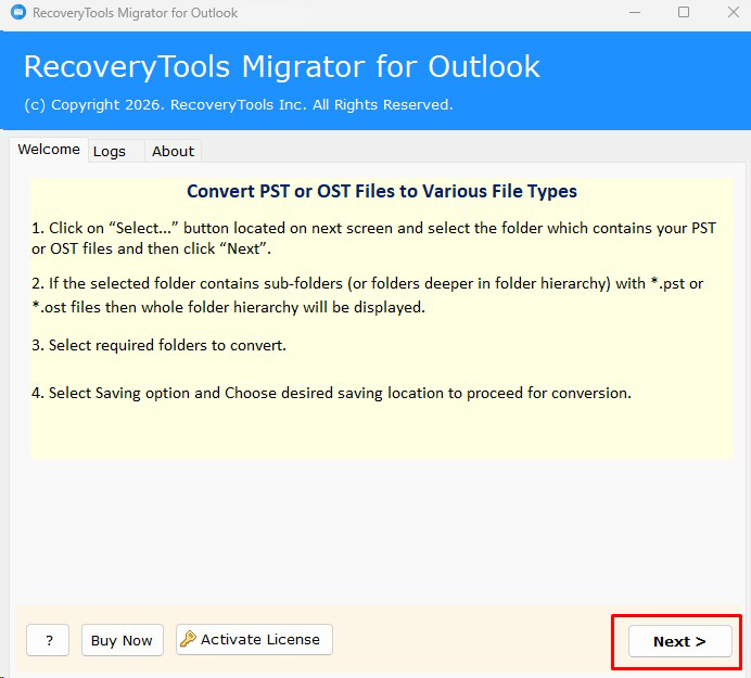 Recovery Tools PST Converter
