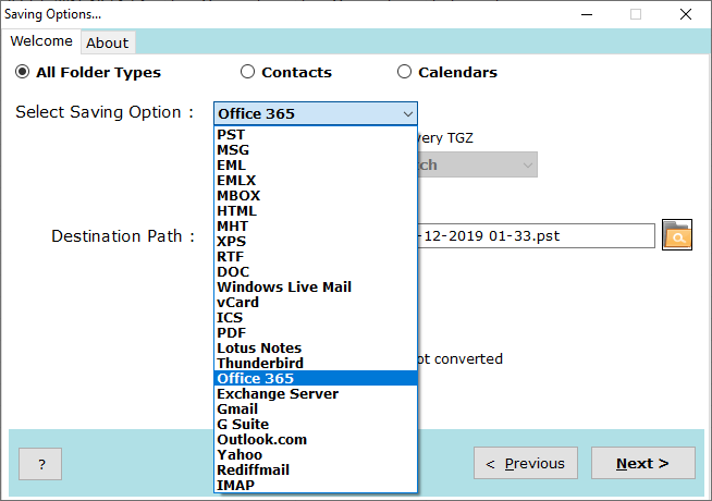 select zimbra-e-mails an office 365