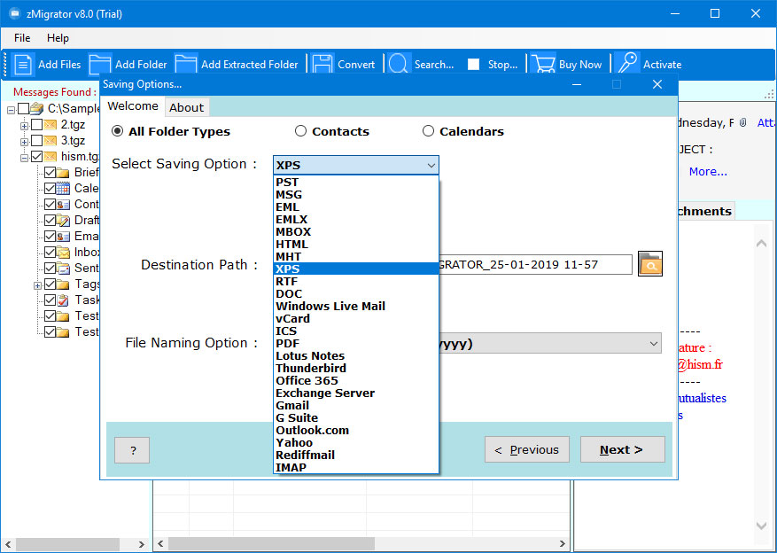 select xps as saving option