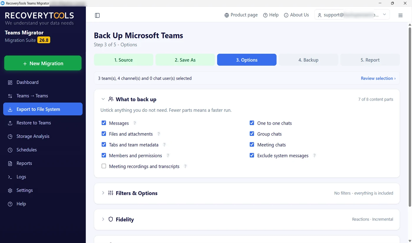 Tenant to tenant migration tool selecting content for a wave